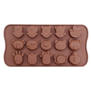 แม่พิมพ์ ซิลิโคนรูปสัตว์น่ารัก 15 ช่อง (สีแรนดอม) Cute Animal Jelly Pudding Silicone 15 cavities