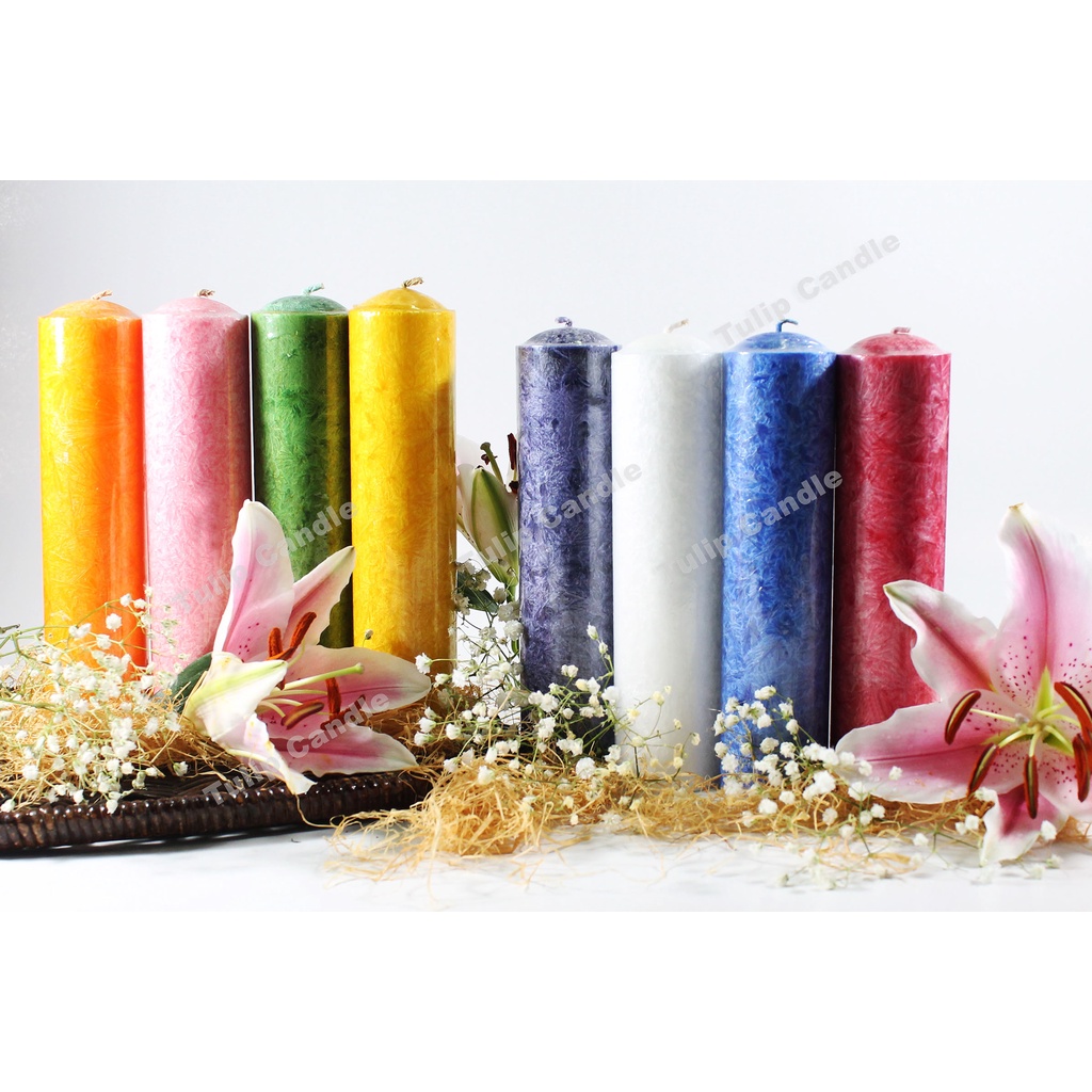 LILIN TULIP CANDLE STEARIN CANDLE COLOR CANDLE DECORATIVE CANDLE CRYSTAL JUMBO CANDLE 5 CM X 20 CM