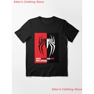 New SPIDER BLACK &amp; RED Essential T-Shirt marvel มนุษย์แมงมุม เสื้อยืดพิมพ์ลาย เสื้อยืดคู่รัก