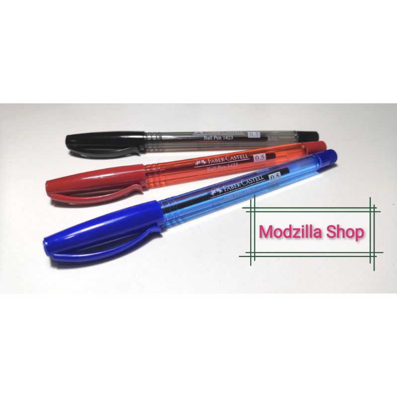 Faber-Castell  เฟเบอร์ คาสเทลล์   ปากกา ปากกาลูกลื่น รุ่น 1423  ขนาดหัว 0.5 มม. สีน้ำเงิน ดำ แดง