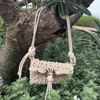 African rope Button bag