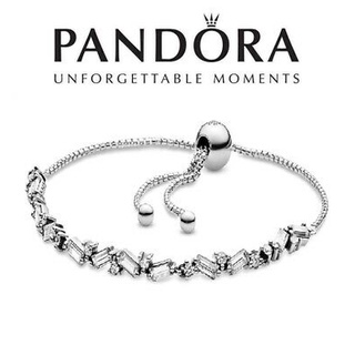 [พร้อมส่ง สินค้าแท้ 💯 ]  สร้อยข้อมือแพนโดร่า ฟรีไซส์ Pandora glacial beauty sliding bracelet