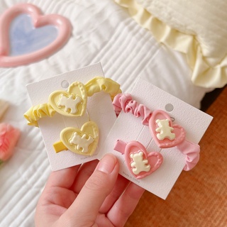 พร้อมส่ง!! ยางรัดผม โดนัทรัดผม กิ๊บติดผม ลายน้องหมี น่ารัก สไตล์เกาหลีสําหรับผู้หญิง