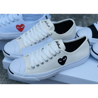 โปรนี้ 7วันเท่านั้น!! รองเท้าผ้าใบ Convers (แจ็คหัวใจ-สีครีม) Converse Jack Purcell x PLAY Comme des Garcons พร้อมส่ง