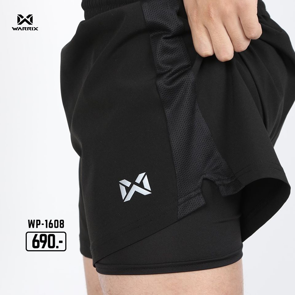 WARRIX กางเกงวิ่งขาสั้นผู้หญิง WP-1608W-ดำ-AA