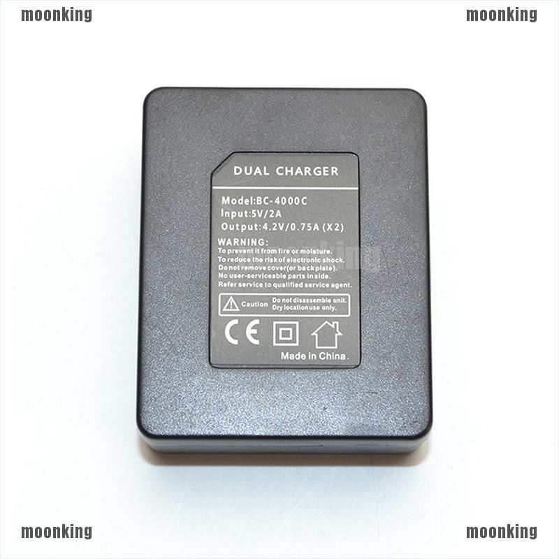 moonking 2 in 1 แท่นชาร์จแบตเตอรี่กล้องสําหรับ eken sjcam sj 4000