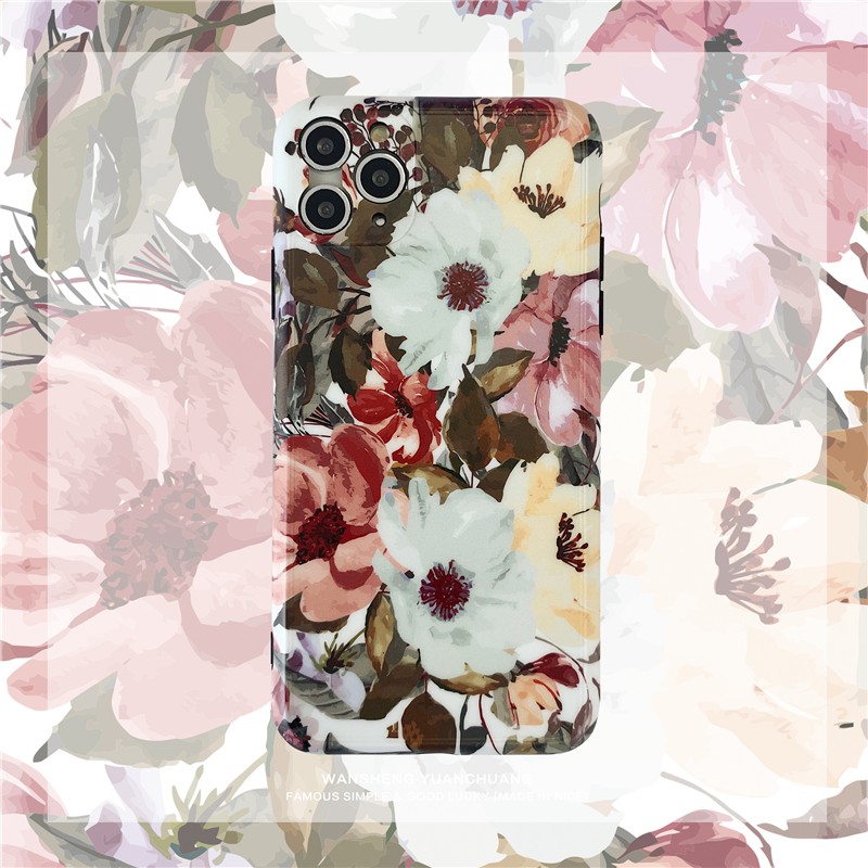 Retro flower bush oil painting soft shell 11Pro Max Apple X / XS / XR / SE mobile phone shell iPhone