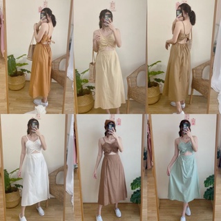 YUU DRESS เดรสเว้าเอว เดรสสายเดี่ยว เดรสสายเดี่ยวเว้าเอว เดรสเว้าหลัง เดรสผูกโบว์หลัง เดรสเปิดหลัง เดรสสายเดี่ยวโบว์หลัง