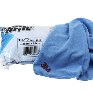 3M Scotch-Brite Microfiber Cloth ผ้าใยไมโครไฟเบอร์ สีฟ้า (36 x 36 cm) 10 ชิ้น