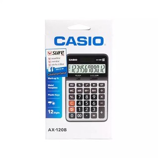 CASIO เครื่องคิดเลข ตั้งโต๊ะ หน้าจอ 12 หลัก รุ่น AX-120B