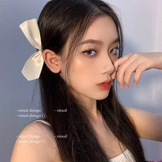กิ๊บติดผมผ้าซาตินสไตล์เกาหลีสําหรับผู้หญิง 2 ชิ้น