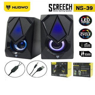 ลำโพง Nubwo NS-39 Screech Stereo Gaming Sperker มีไฟเปลี่ยนสี