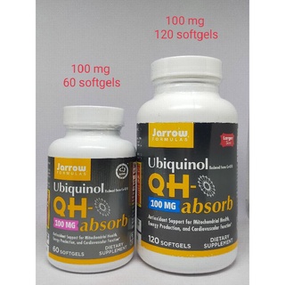 Jarrow  Ubiquinol 100 mg  แบบ 60 และ 120 Softgels : Co Q10 ที่มีโมเลกุลขนาดเล็ก ดูดซึมได้ดี