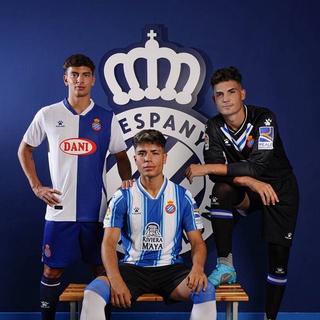 เสื้อกีฬาแขนสั้น ลายทีมชาติฟุตบอล Espanyol Home and Away FTB 2022-2023 ชุดเหย้า สําหรับผู้ชาย และผู้หญิง