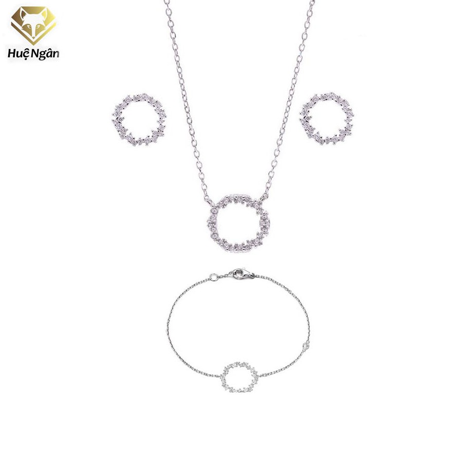 Combo of 925 Hue Ngan สร้อยคอเงินและต่างหูอิตาลี - ตํานานทะเลสีฟ้า PP1528-RYE140938-RYB140125