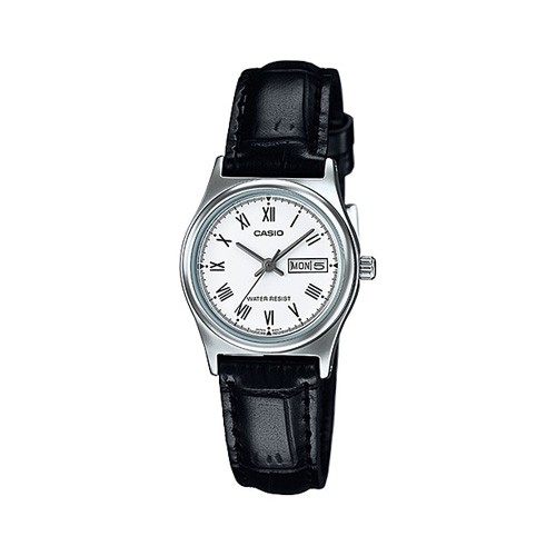 Casio Standard นาฬิกาข้อมือผู้หญิง สายหนัง สีดำ รุ่น LTP-V006L,LTP-V006L-1B,LTP-V006L-7B