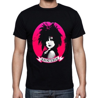 เสื้อคู่วินเทจ - Siouxsieและวงดนตรีบันชีส์คลาสสิกย้อนยุคสีดําเสื้อยืด