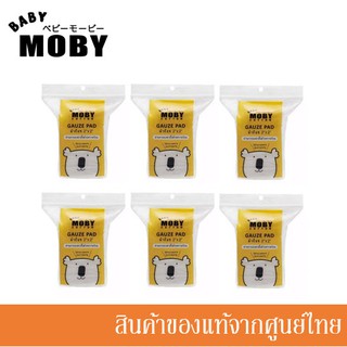 Baby Moby ผ้าก๊อซผ่านการฆ่าเชื้อด้วยความร้อน สำหรับเช็ดเหงือก ฟันและลิ้น ขนาด 2"x2" Gauze Pads (6 ห่อ) //MB-09686(6)