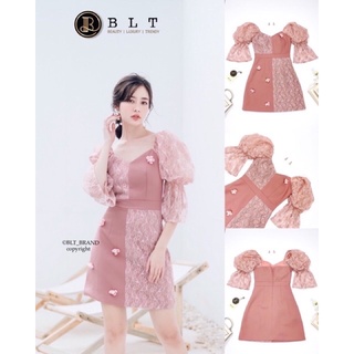 BLT dress สี Peach Lace เดรสน่ารักจากแบรนด์บีแอลที