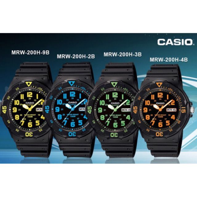 นาฬิกาข้อมือสไตล์สปอร์ต  CASIO รุ่น MRW200H 👉 ของแท้ 💯% 👈