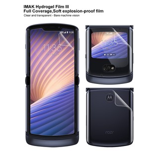 Motorola Moto Razr 5G คุ้มครองเต็มรูปแบบซอฟท์ไฮโดรเจลป้องกันหน้าจอ Imak Front + back + Inside ฟิล์ม TPU บางพิเศษ