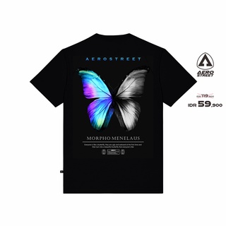 เสื้อยืด ลาย Aerostreet Morpho สีดํา สําหรับผู้ชาย AADAAS-5XL