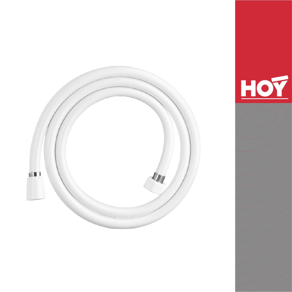 HOY สายอ่อน PVC พลาสติกสีขาว ยาว 1.5 เมตร FJHOP-00008Z สายอ่อนฝักบัว อุปกรณ์อาบน้ำ ห้องน้ำ