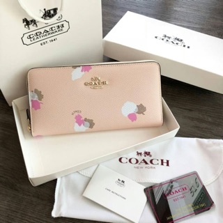 COACH ACCORDION ZIP WALLET in Floral Print Coated Canvas➡️กระเป๋าสตางค์ใบยาว