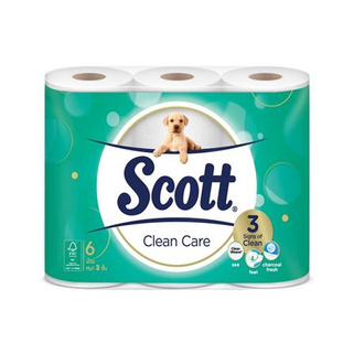 กระดาษชำระ SCOTT CLEAN CARE แพ็ค 6 ม้วน สะอาด ปลอดภัยต่อการใช้งาน