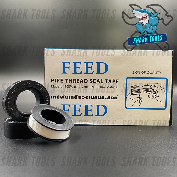 (ยกกล่อง 20) ชิ้นเทปพันเกลียว ที่พันก๊อก ปะปา ท่อน้ำ ขนาด 10 เมตร ยี่ห้อ FEED