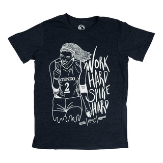 เสื้อยืดผู้ชาย90 - GetBlued Ateneo Alyssa Valdez ซีรีส์ Work Hard Spike ฮาร์ดแอซิด Maong เสื้อยืดสํ