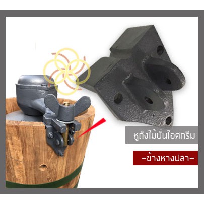หูข้างหางปลาล็อคหัวปั่นสำหรับถังไม้ปั่นไอศกรีมNo.10,12,14,16