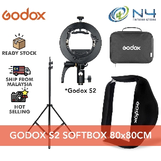 Godox ชุดซอฟท์บ็อกซ์แฟลช Godox + S2 type Bracket Kit สําหรับ Flash Speedlite Studio Shoot (80X80 ซม. / 60x60 ซม.)