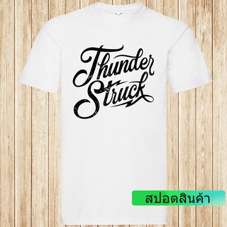 เสื้อยืดลําลอง ผ้าฝ้าย 100% พิมพ์ลายกราฟิก Thunder Struck สุดเท่ ของขวัญวันพ่อ 2022