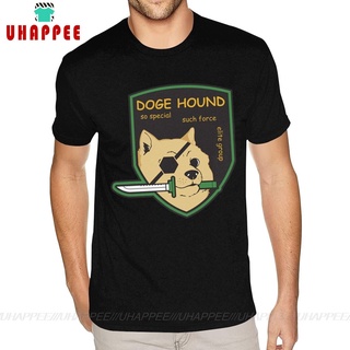 เสื้อยืดโอเวอร์ไซส์เสื้อยืดคอกลม แขนสั้น ผ้าฝ้าย 100% พิมพ์ลาย Black Doge Hound Metal Gear สีดํา สําหรับผู้ชาย LHZYS-4XL