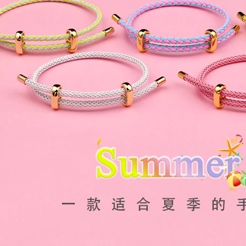 สร้อยข้อมือลูกปัดเหล็กรูปหมีสตรอเบอร์รี่ 3 มม สีทอง ปรับขนาดได้ thumbnail 3