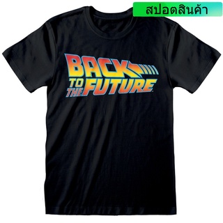 เสื้อยืด พิมพ์ลายโลโก้ Back To The Future สีดํา สําหรับผู้ชาย