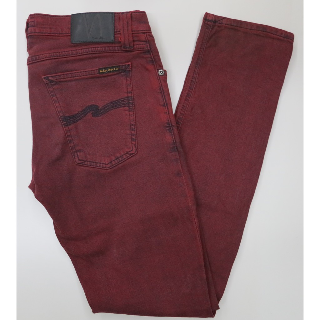 Nudie Jeans กางเกงยีนส์ขายาวสีแดง Tight Long John Size 29 *USED LIKE NEW*