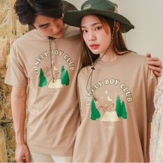 LIFE PROJECT X KimCo selected เสื้อยืดโอเวอร์ไซส์ รุ่น LONELY BOY CLUB สีเบจ