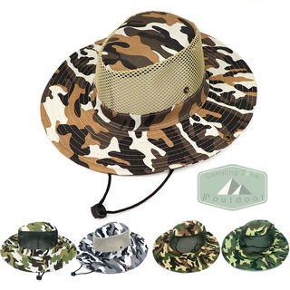 Selpa Camouflage Fisherman Hat หมวกลายพรางทรงคาวบอย สำหรับเดินป่า แคมป์ปิ้ง ใส่ตกปลา ทำกิจกรรมกลางแจ้ง