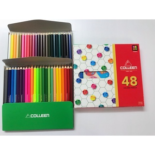 Colleen สีไม้คอลลีน 48สี 48ด้าม 2ชั้น! หัวเดียว! colleen 24 color ( ด้ามเหลี่ยม) ของแท้!!!