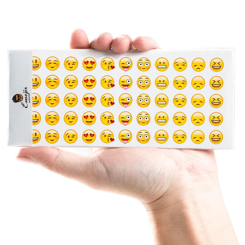 12 แผ่น Cute Emoji สติ๊กเกอร์สําหรับติดตกแต่งใบหน้าอุปกรณ์เครื่องเขียน