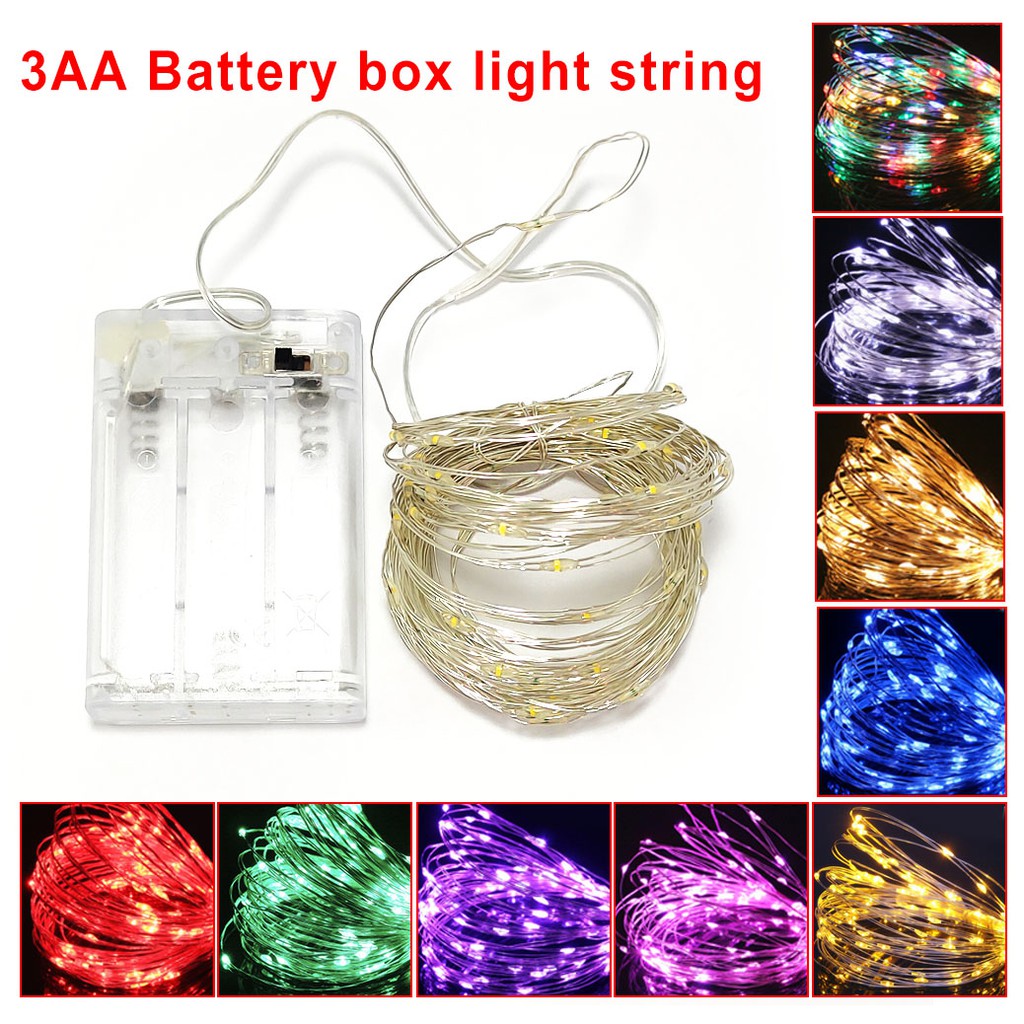 ไฟ LED String 10M 5M 2M ไฟ Fairy บ้านคริสต์มาสงานแต่งงาน Decor โดย 3 * AA แบตเตอรี่ดําเนินการ 2025 ปีใหม่ตกแต่งบ้านโคมไฟ