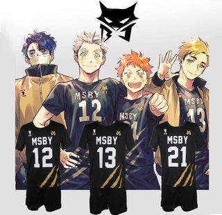 Haikyuu Msby เสื้อยืดแขนสั้นชุดคอสเพลย์ Karasuno Shoyo Atsumu Sakusa สําหรับปาร์ตี้ฮาโลวีน