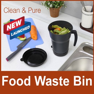 Clean&amp;Pure Food Waste Bin trash can for Small Kitchen Handle 2L Scrap Container