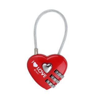 กุญแจ กุญแจรหัส GLOBAL PADLOCK CODE หัวใจ 30 MM สีแดง