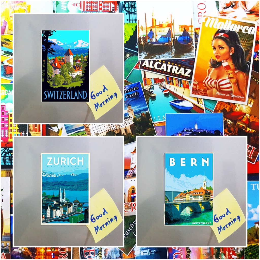 แม่เหล็กติดตู้เย็น สวิตเซอร์แลนด์ 2×3 นิ้ว Souvenir Fridge Magnet Switzerland C 2x3"