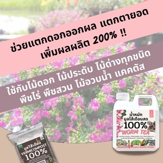 มูลไส้เดือน ปุ๋ยมูลไส้เดือน (1kg) ปุ๋ยหมักผสมมูลไส้เดือน สูตรเพิ่มธาตุอาหาร คุณภาพสูง