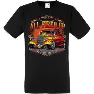 tshirtเสื้อยืดคอกลมฤดูร้อนขายดี เสื้อยืดคลาสสิก สีดํา v8 hot rod us Car -  50 stylemotiv - AAakmn43ONjncn03Sto4XL