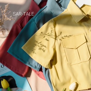 SAR-TALE Basic crop top -เสื้อครอป คอปก แขนสั้น